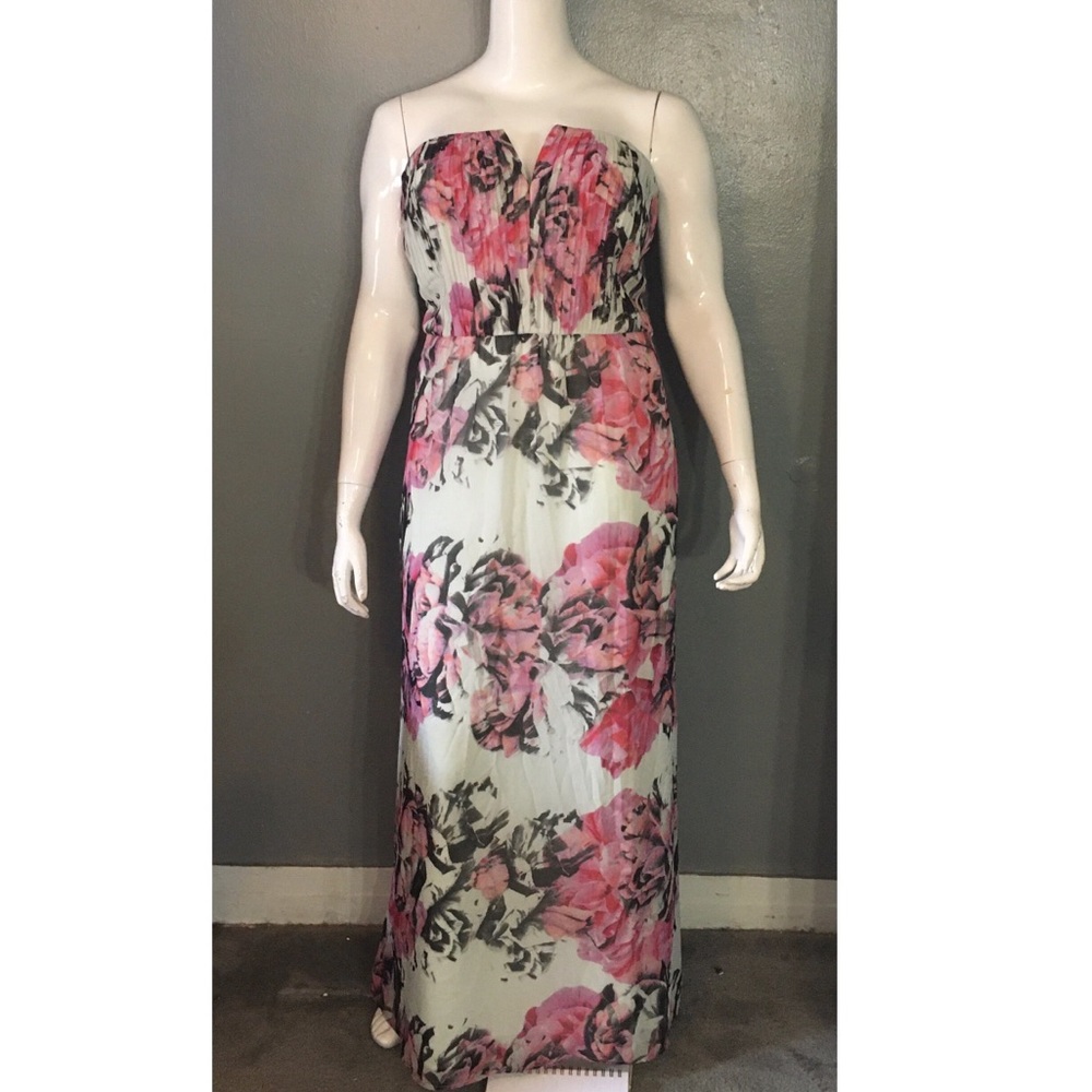 Pink and white floral dress